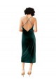 Open Back Stretch Velvet Spaghetti Straps Midi Length Sleeveless Formal Dress / Bridesmaid Dress Southampton