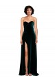 Low Back Stretch Velvet Sweetheart Sweep Train Sleeveless Semi Formal Evening Dress / Prom Dress / Bridesmaid Dress Southampton